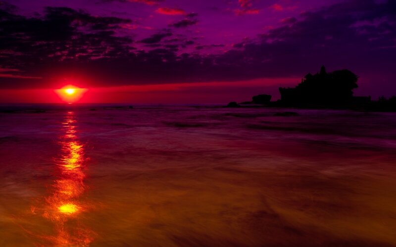 Sunset over Ocean Temple