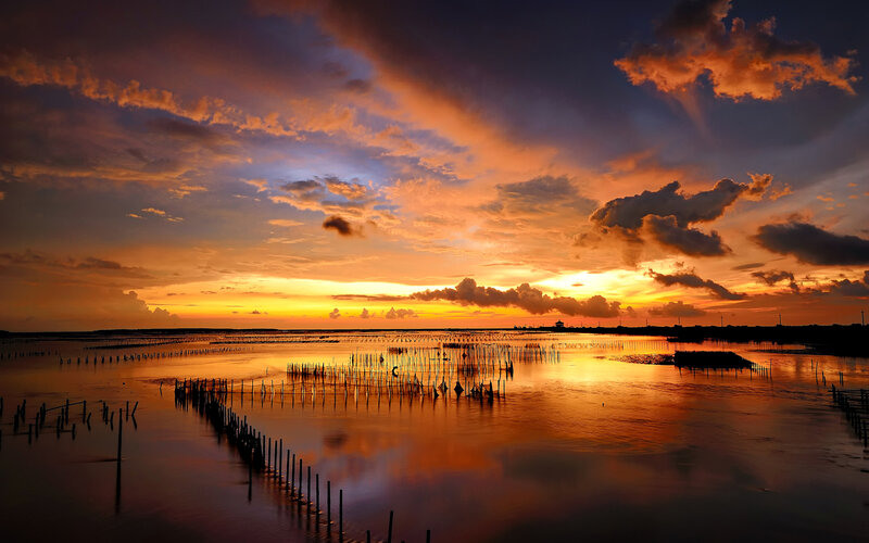 Sunset over Oyster Farm