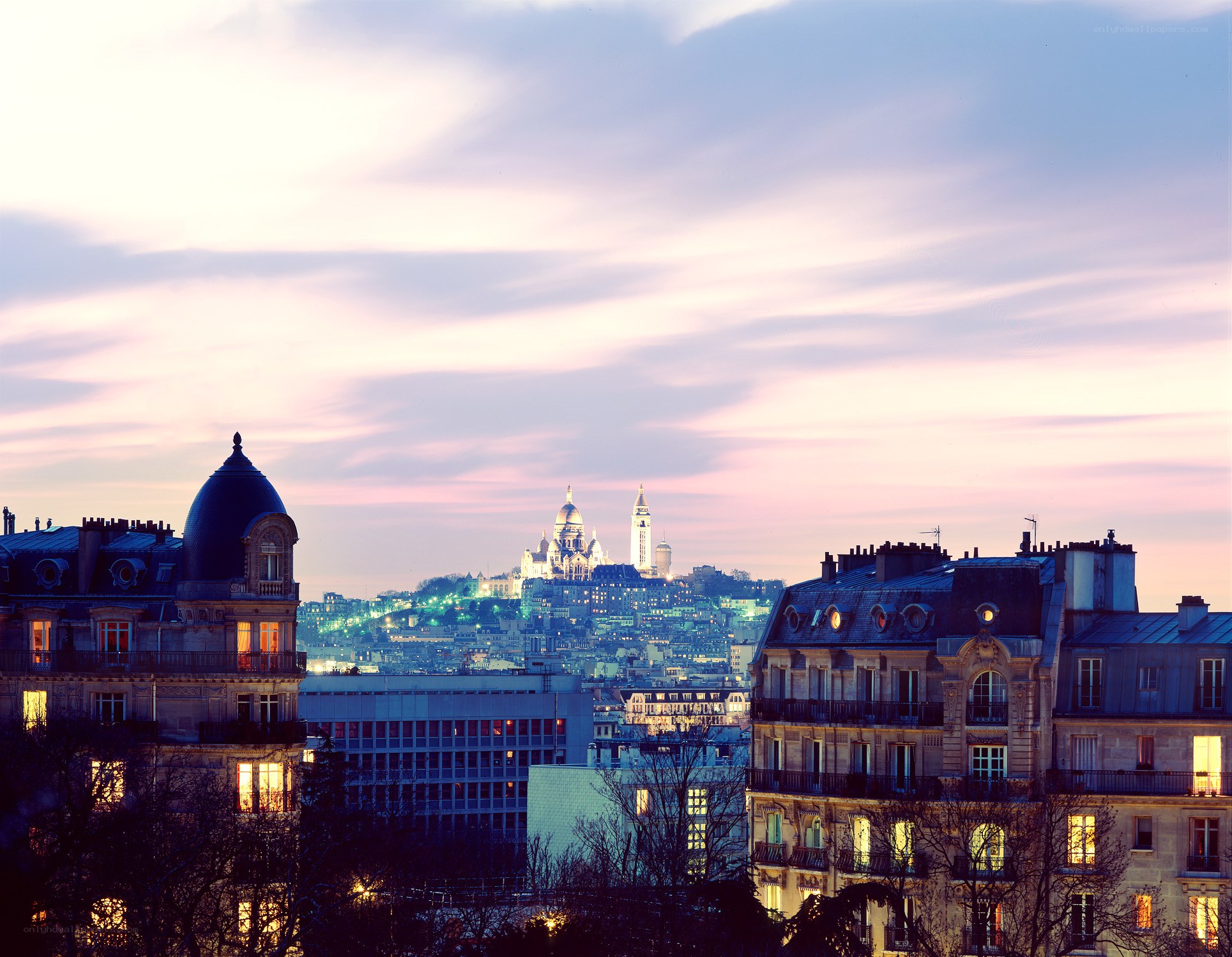 Sunset over Paris with Sacre-Coeur