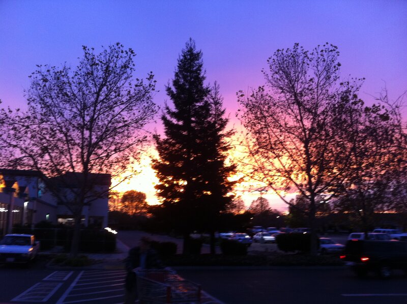 Sunset over Parking Lot — Purple