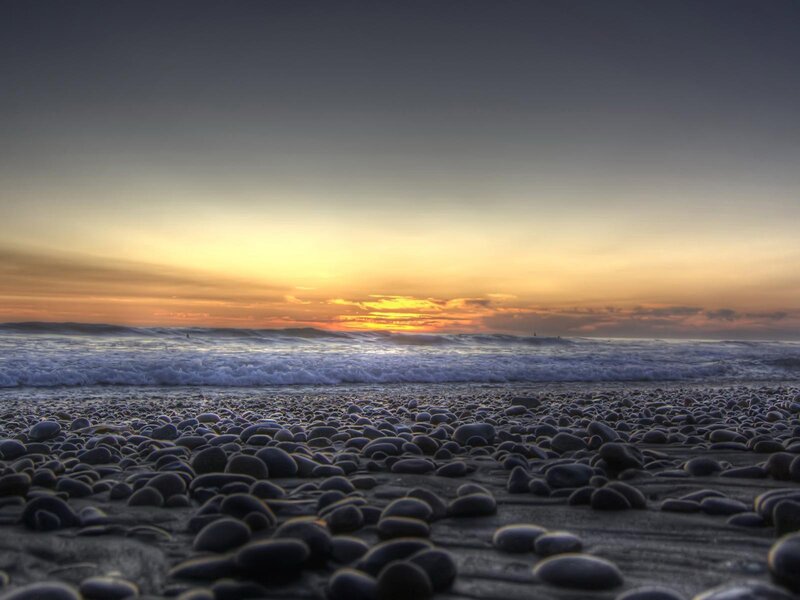 Sunset over pebble beach