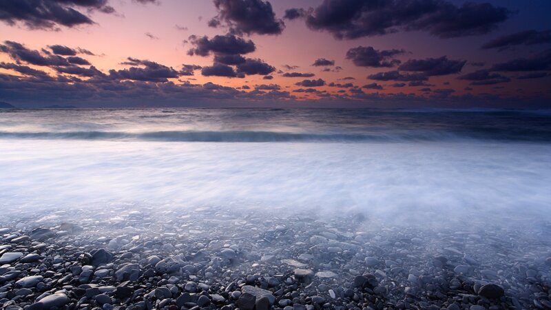 sunset over pebble beach