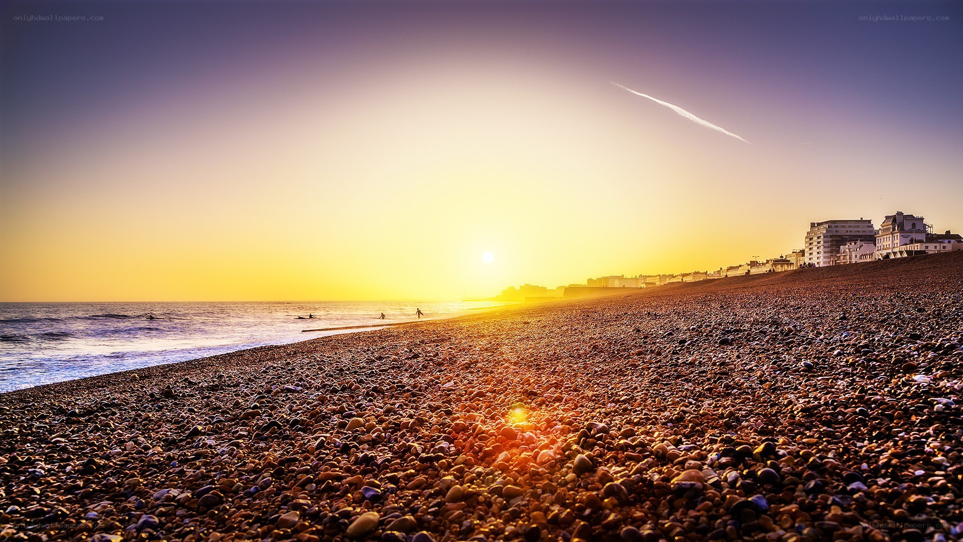 Sunset over pebble beach