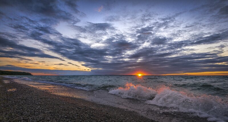 Sunset over Pebble Beach — Blue