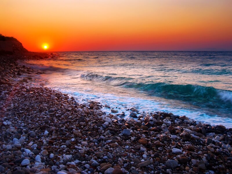Sunset over Pebble Beach — Orange