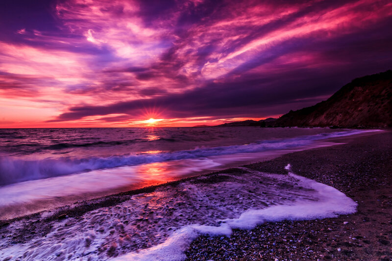 Sunset over Pebble Beach — Purple