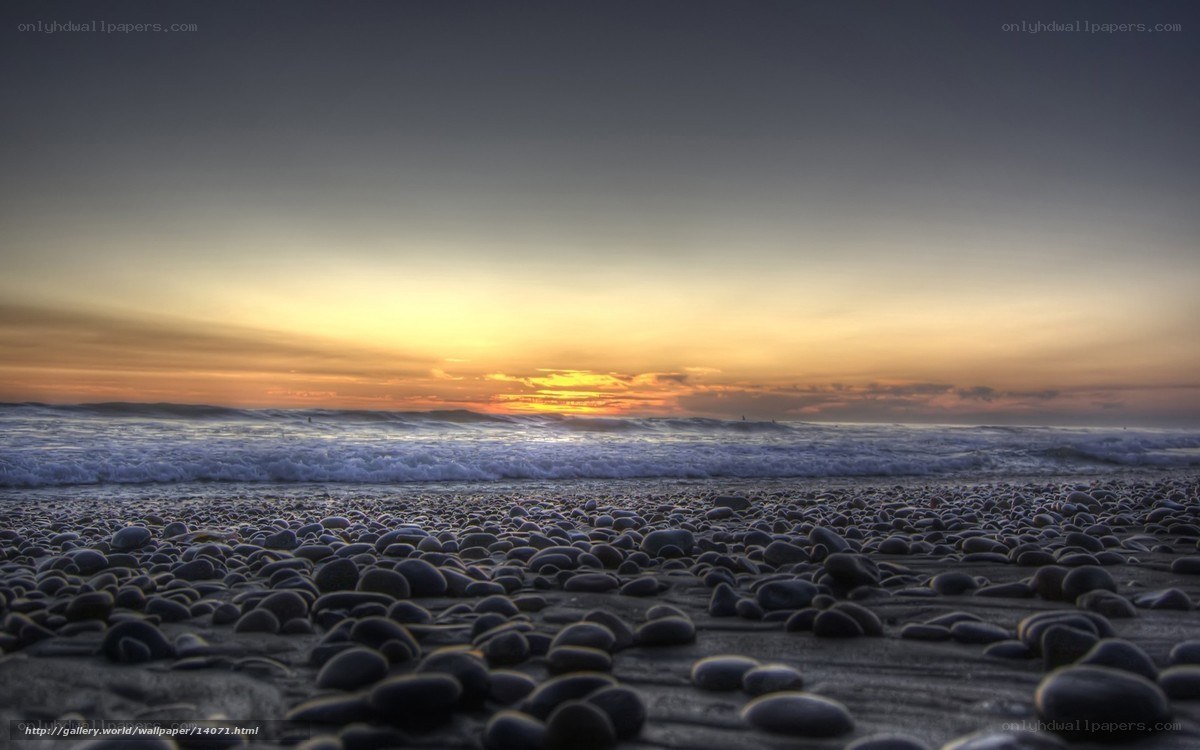 Sunset over pebble beach