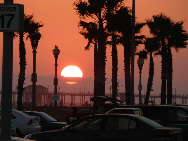 Sunset over Pier — Orange, Serene