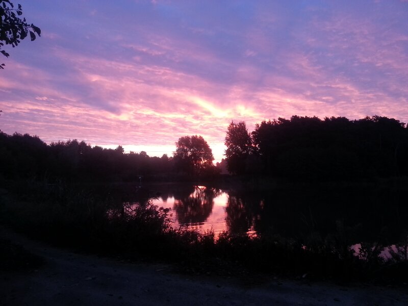 Sunset over Pond — Purple, Serene, Photograph