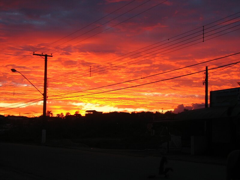 sunset over power lines