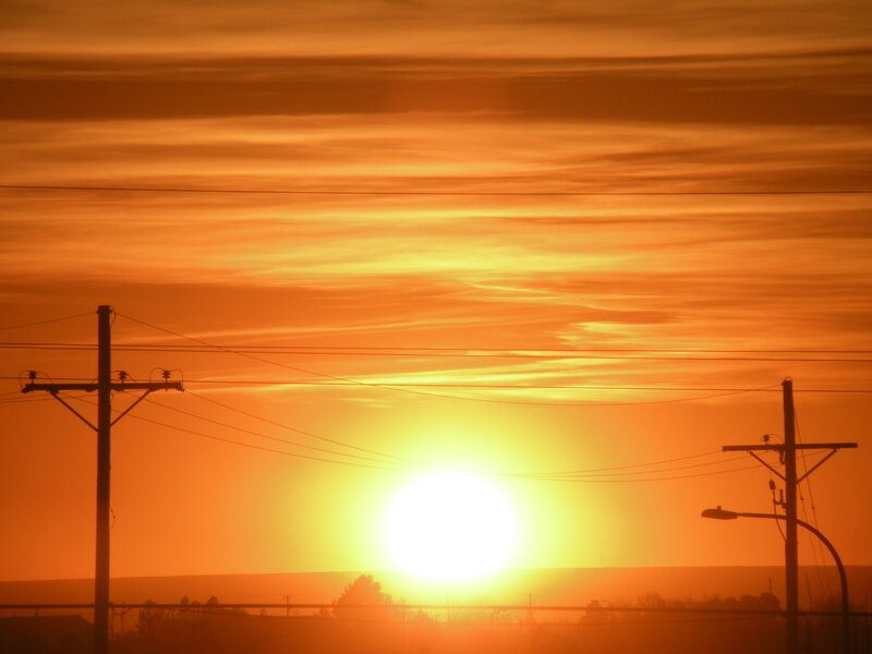 Sunset over Power Lines — Orange