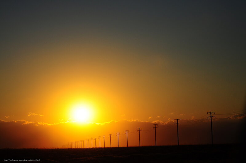 Sunset over Power Lines — Yellow