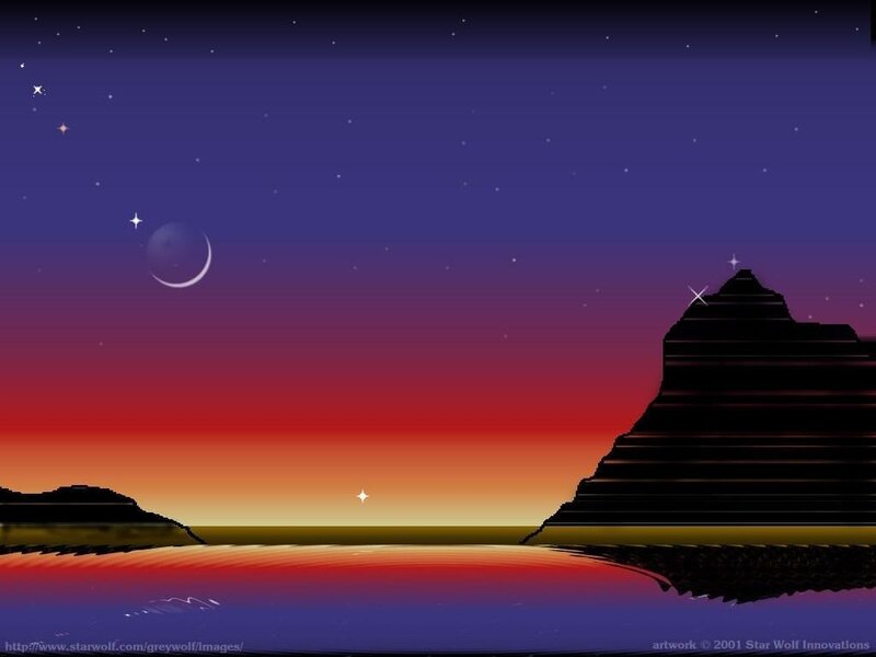 sunset over pyramid