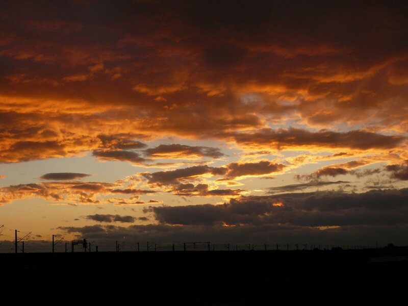 Sunset over Railway — Orange
