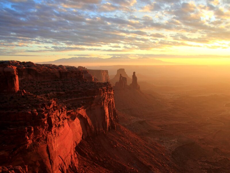 Sunset over red rock canyon