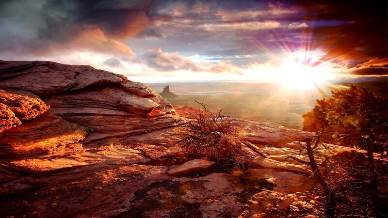 Sunset over red rock canyon