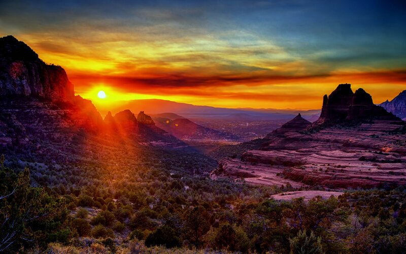 Sunset over Red Rock Canyon — Orange