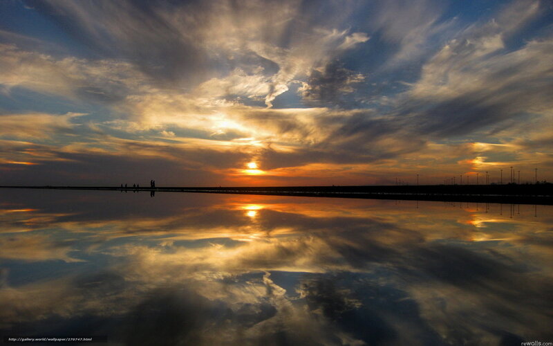 Sunset over Reflective Water — Orange