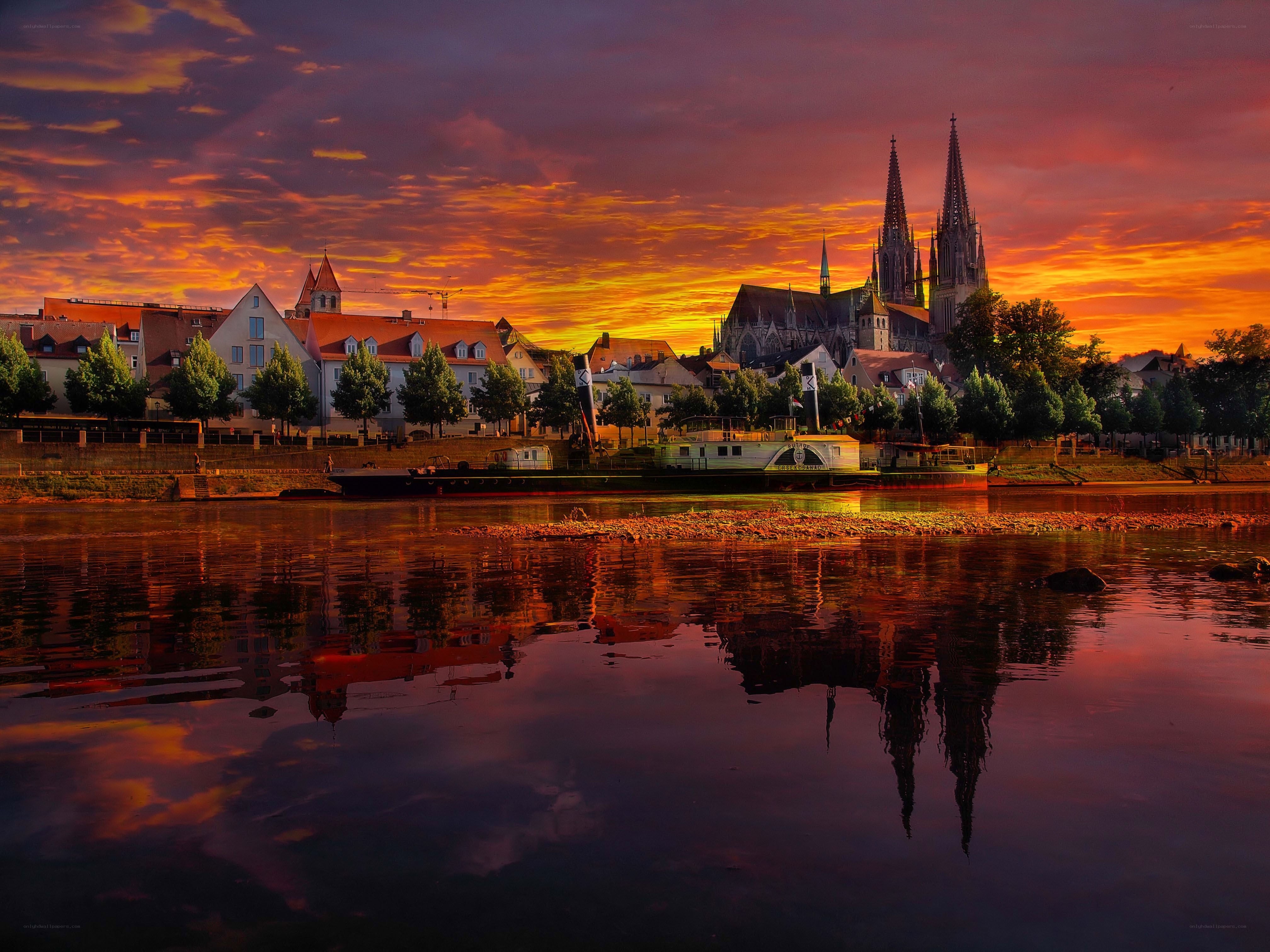 Sunset over Regensburg Cathedral