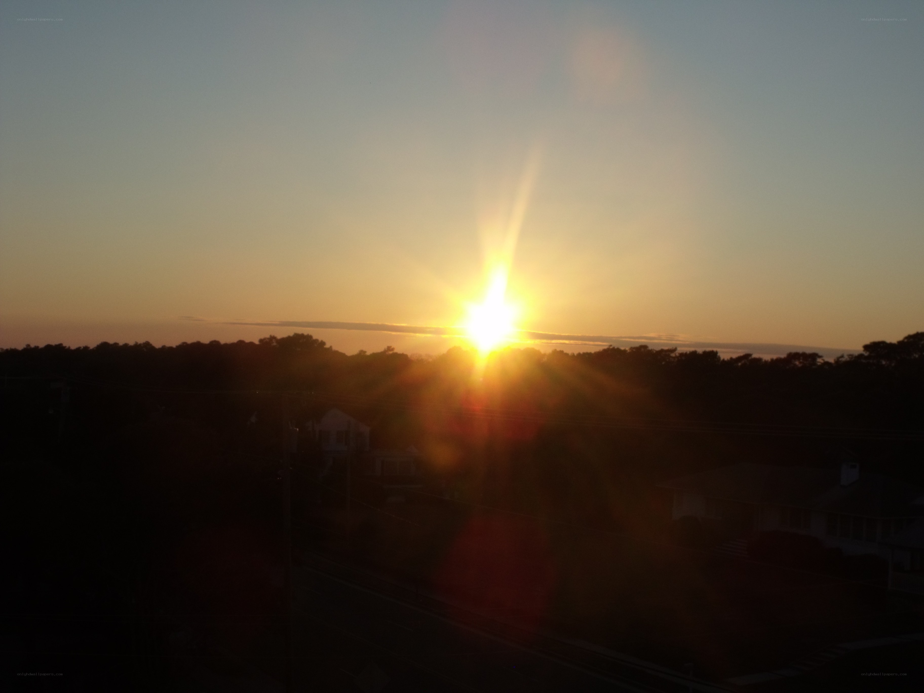 Sunset over residential area