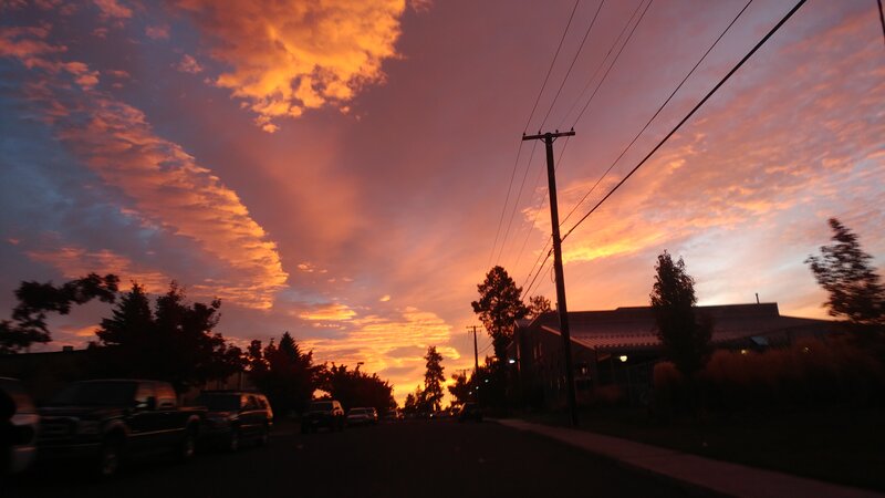 Sunset over Residential Street