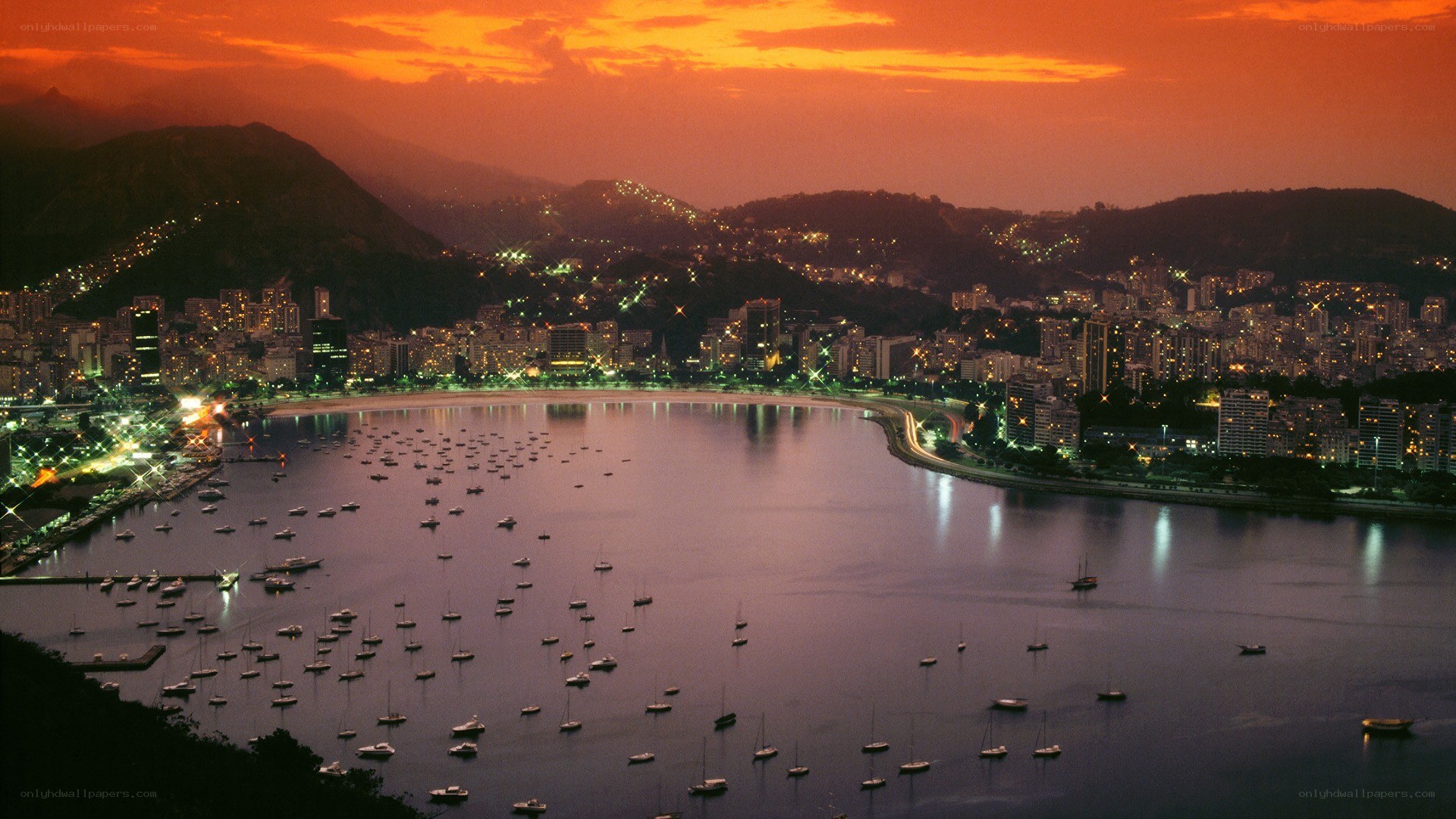 sunset over rio de janeiro