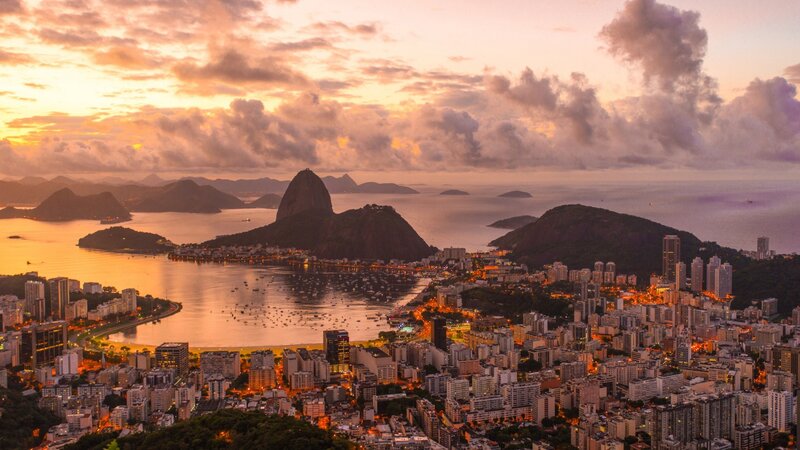 Sunset over Rio De Janeiro — Orange, Dramatic