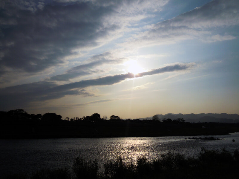 Sunset over River — Blue, Serene