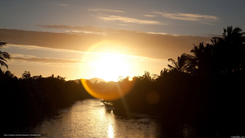 Sunset over River — Gold, Serene, Photograph