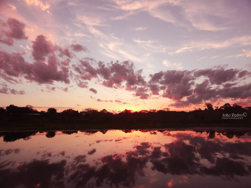 Sunset over River — Pink, Serene, Photograph