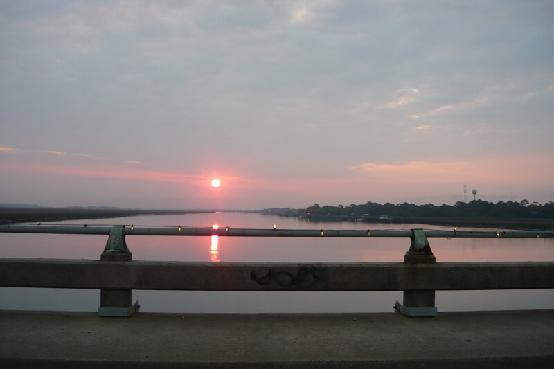 Sunset over River — Pink, Serene