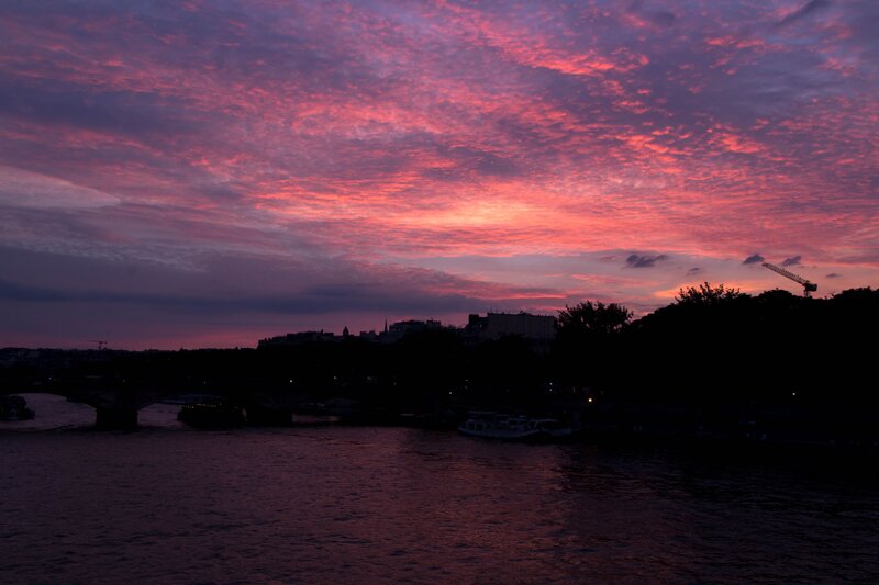 Sunset over River — Purple, Dramatic, Photograph, Sky
