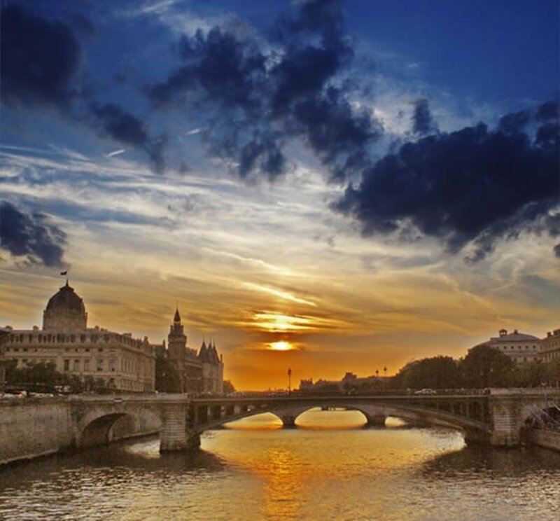 Sunset over River Seine