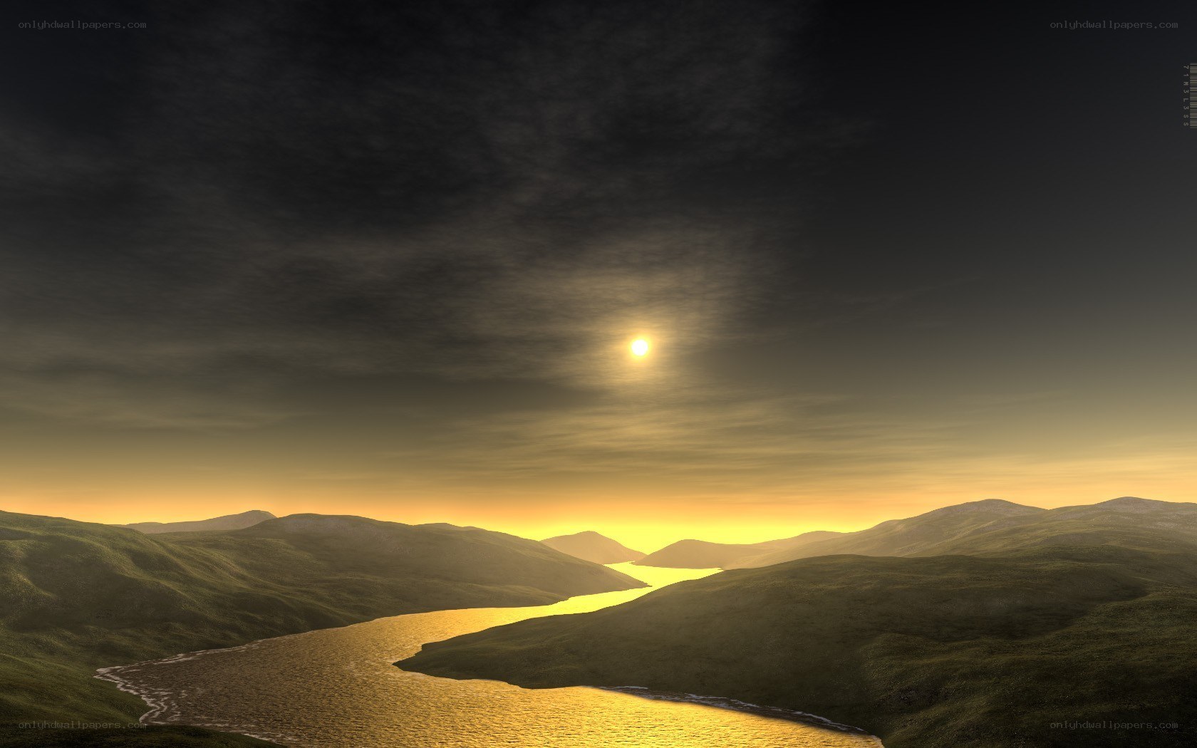Sunset over River Valley