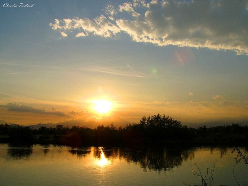 Sunset over River — Yellow, Serene