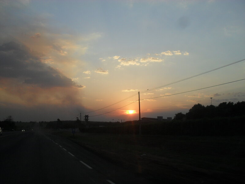 Sunset over Road — Orange