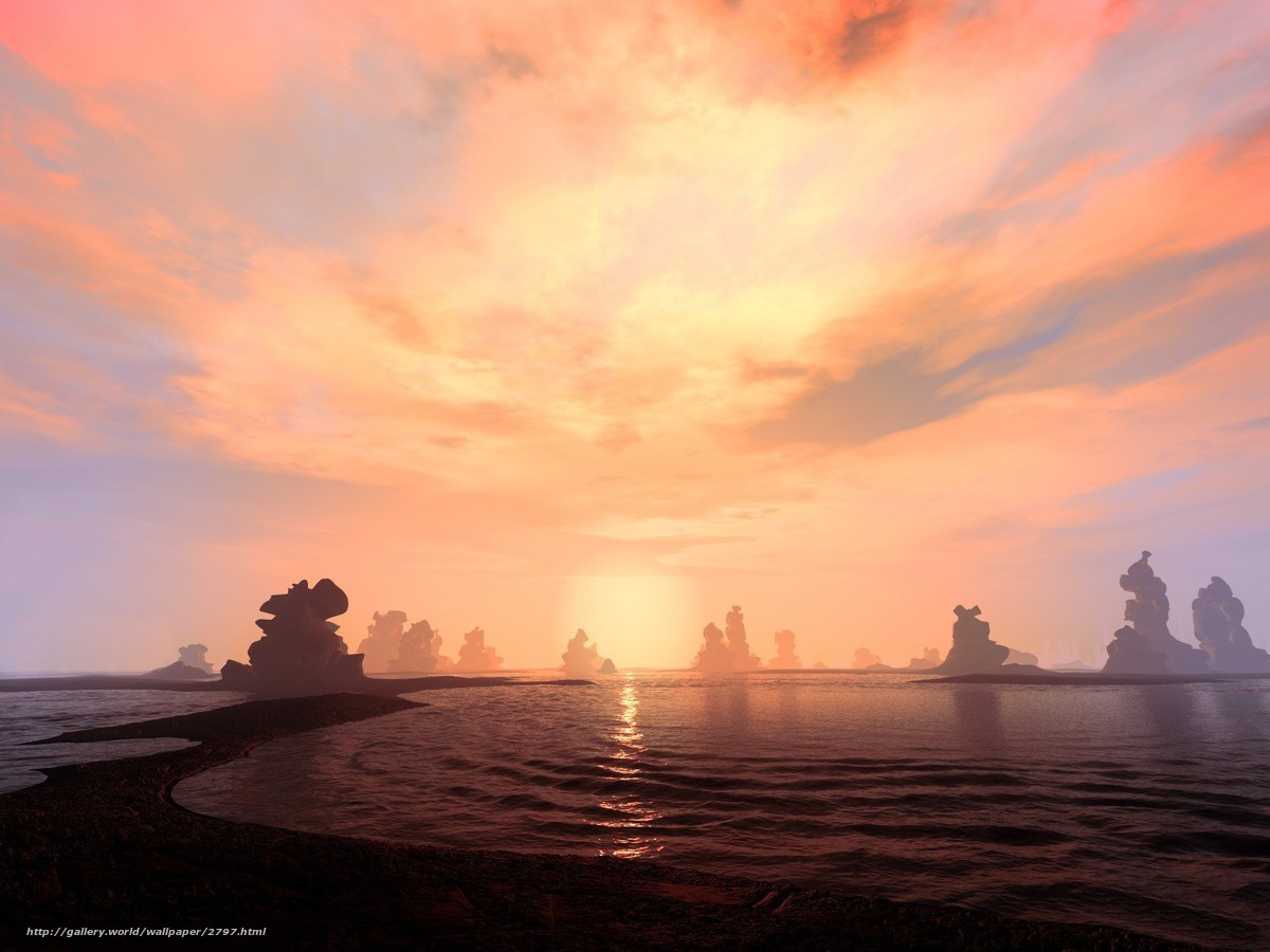 sunset over rock formations