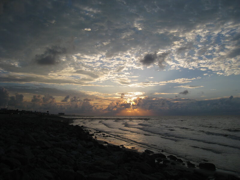 Sunset over Rocky Beach — Gray