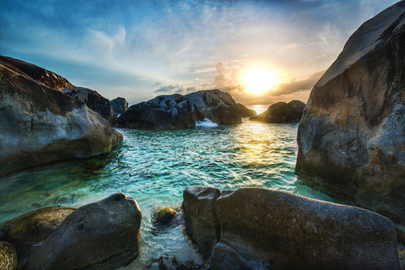 Sunset over Rocky Cove — Blue