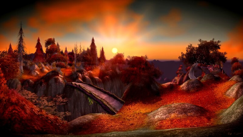 Sunset over Rocky Hills — Orange, Dramatic