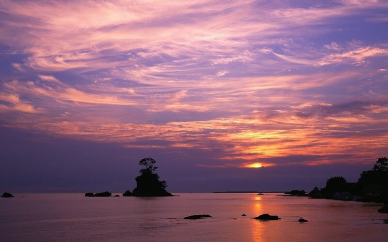Sunset over Rocky Island — Purple