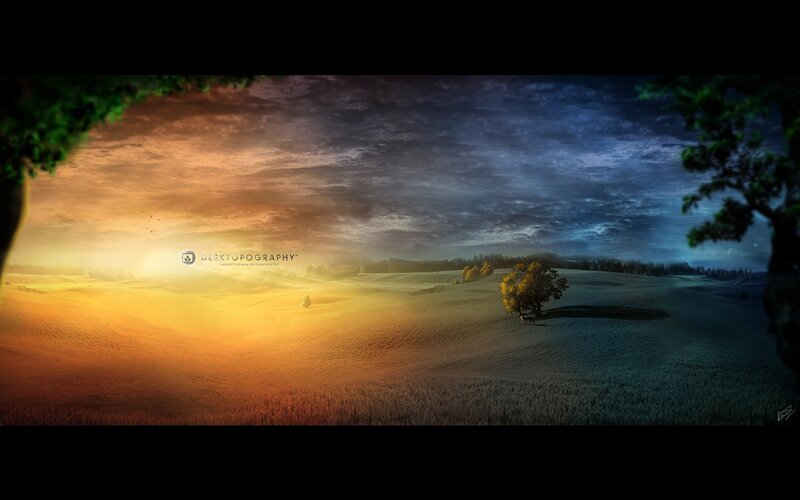 sunset over rolling hills