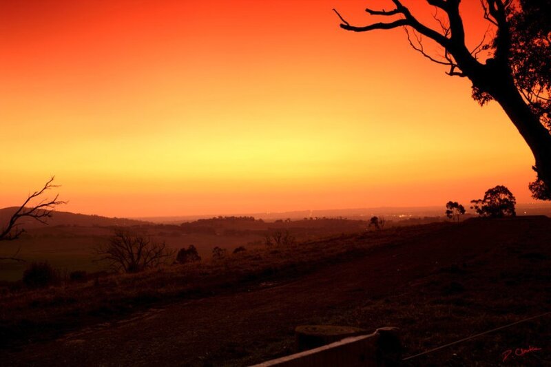 Sunset over Rolling Hills — Orange, Dramatic