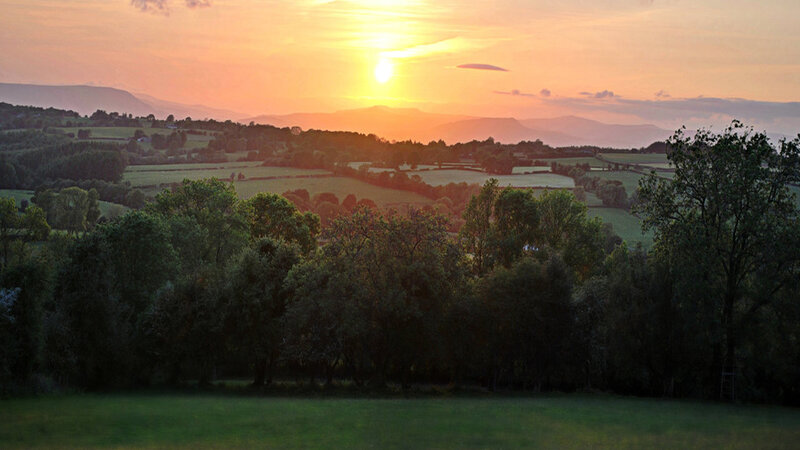 Sunset over Rolling Hills — Orange, Serene