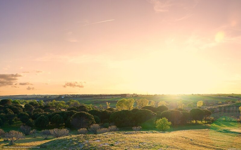 Sunset over Rolling Hills — Pink