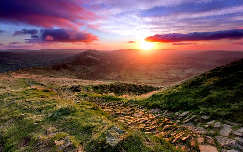 Sunset over Rolling Hills — Purple, Dramatic