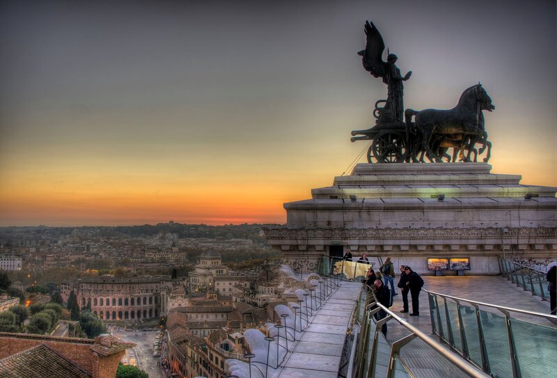 Sunset over Rome with Vittorio Emanuele II monument