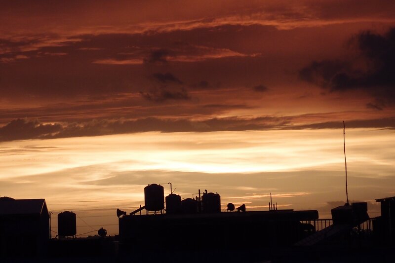 Sunset over rooftops