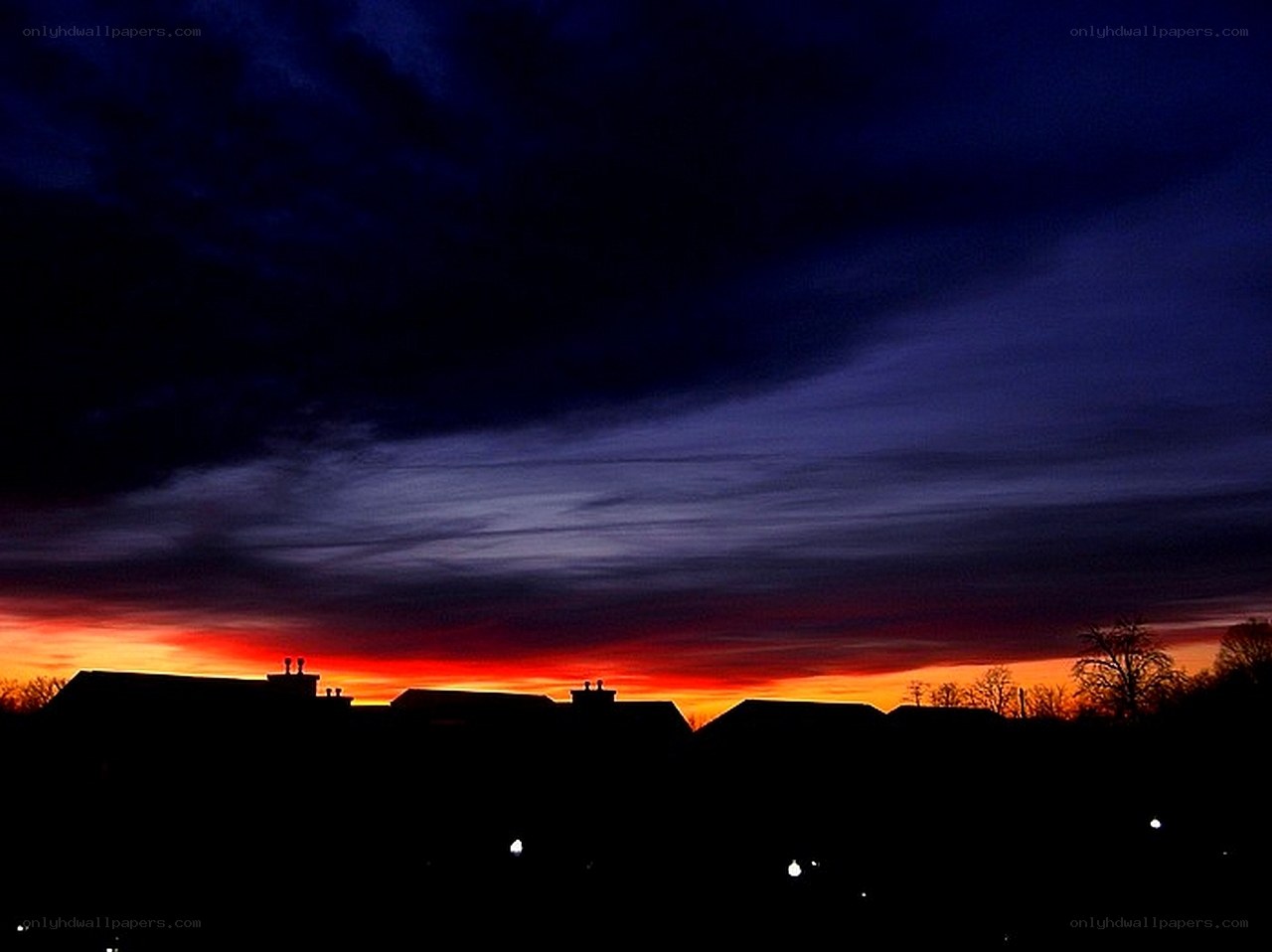sunset over rooftops