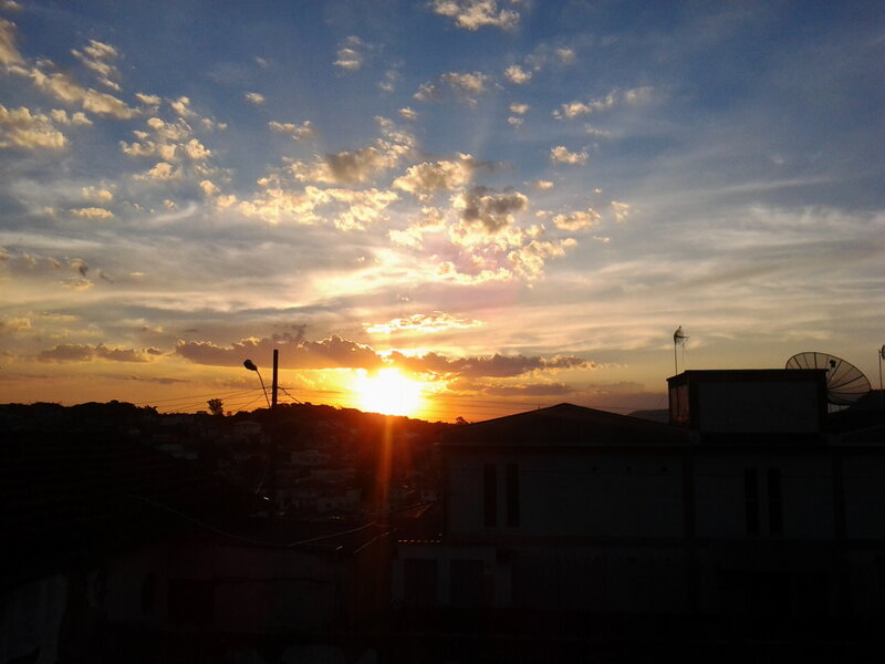 Sunset over Rooftops — Blue